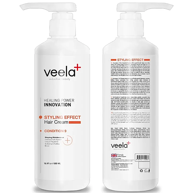 Veela Styling Effect Hair Cream - Durulanmayan Şekillendirici Bakım Kremi 500ml - 2