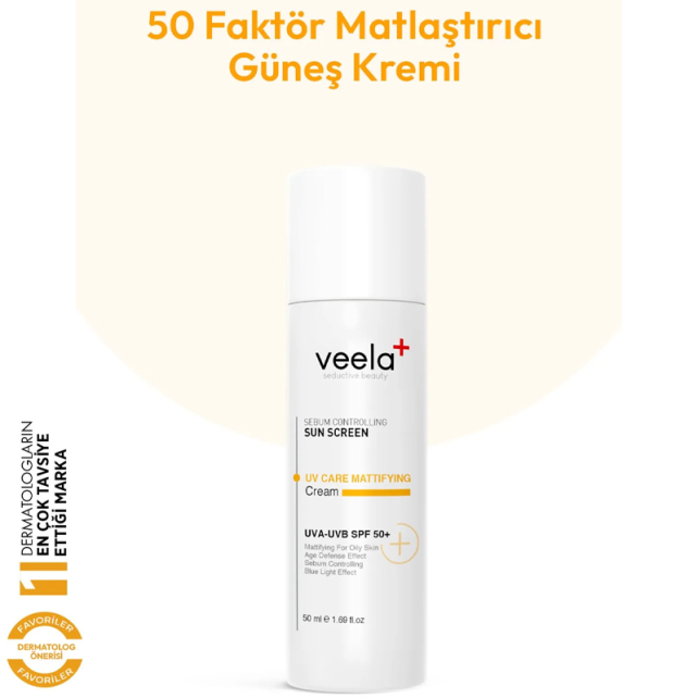 Veela UV Care Mattifying Cream SPF 50+ Matlaştırıcı Etkili Güneş Kremi 50ml - 2