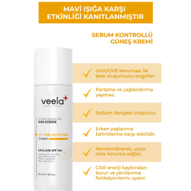 Veela UV Care Mattifying Cream SPF 50+ Matlaştırıcı Etkili Güneş Kremi 50ml - 3