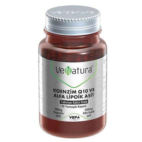 Venatura Koenzim Q10 ve Alfa Lipoik Asit Takviye Edici Gıda 60 Yumuşak Kapsül Venatura Koenzim Q10 ve Alfa Lipoik Asit Takviye Edici Gıda 60 Yumuşak Kapsül