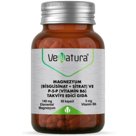 Venatura Magnezyum Bisglisinat+Sitrat - Takviye Edici Gıda 60 Kapsül - Venatura