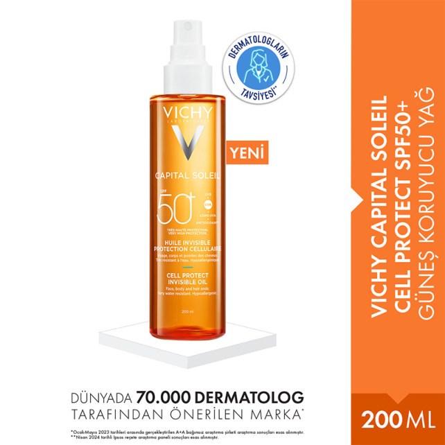 Vichy Capital Soleil Cell Protect Oil SPF 50 - Güneş Koruyucu Yağ 200ml - 2