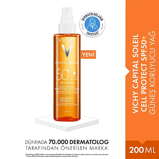 Vichy Capital Soleil Cell Protect Oil SPF 50 - Güneş Koruyucu Yağ 200ml - 2