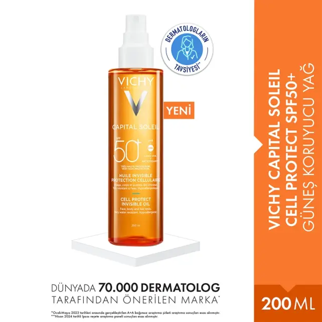 Vichy Capital Soleil Cell Protect Oil SPF 50 - Güneş Koruyucu Yağ 200ml - 2