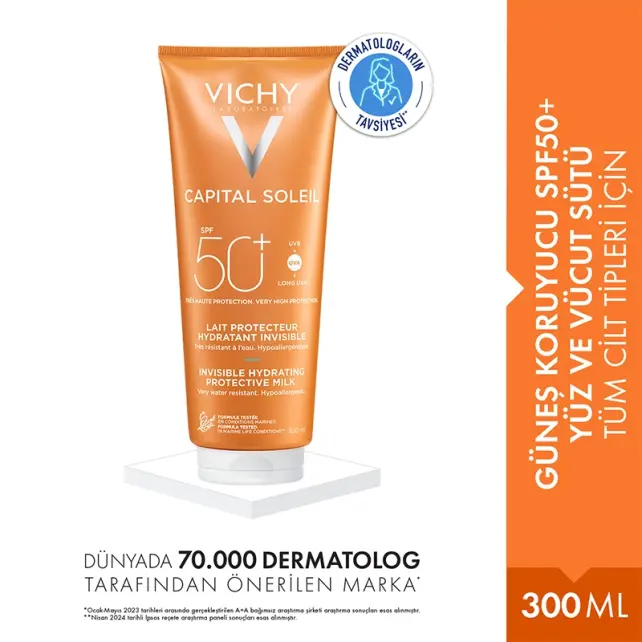 Vichy Capital Soleil Fresh Protective Milk SPF 50+ Güneş Koruyucu Süt 300ml - 2