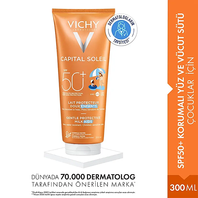 Vichy Capital Soleil SPF 50+ Children Milk - Çocuklar İçin Güneş Koruyucu Süt 300ml - 2