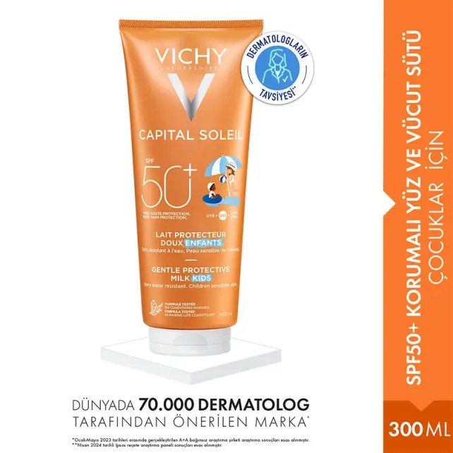 Vichy Capital Soleil SPF 50+ Children Milk - Çocuklar İçin Güneş Koruyucu Süt 300ml - 2
