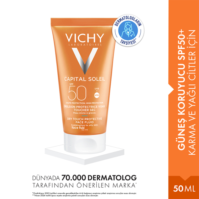 Vichy Capital Soleil SPF 50+ Mattifying Face Fluid - Yağlı Cilt Güneş Koruyucu 50ml - 2