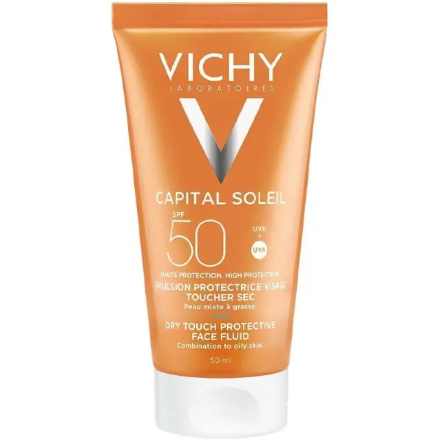 Vichy Capital Soleil SPF 50+ Mattifying Face Fluid - Yağlı Cilt Güneş Koruyucu 50ml - 1