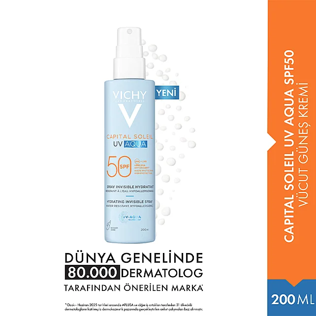 Vichy Capital Soleil UV Aqua SPF 50 - Vücut Güneş Kremi 200ml - 9