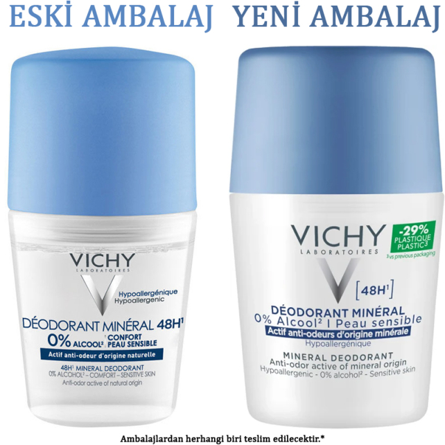 Vichy Deodorant Mineral 48H Roll-On Deodorant 50ml - 3