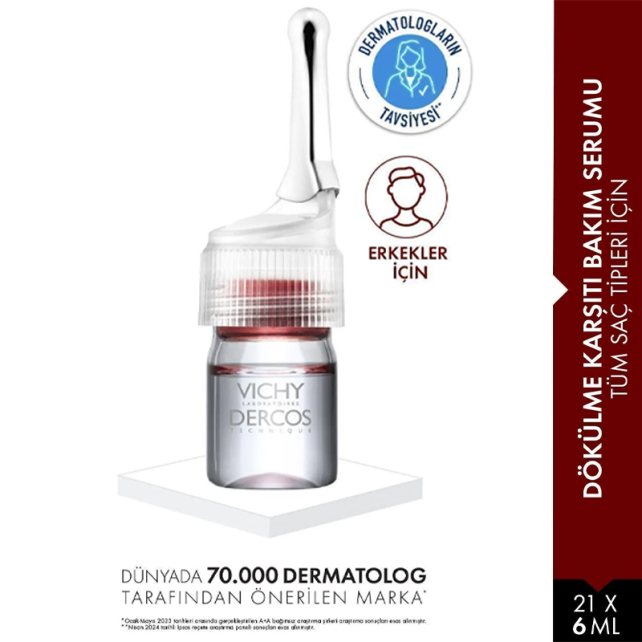 Vichy Dercos Aminexil 5 Men - Saç Dökülmesine Karşı Serum 21x6 ml - 2