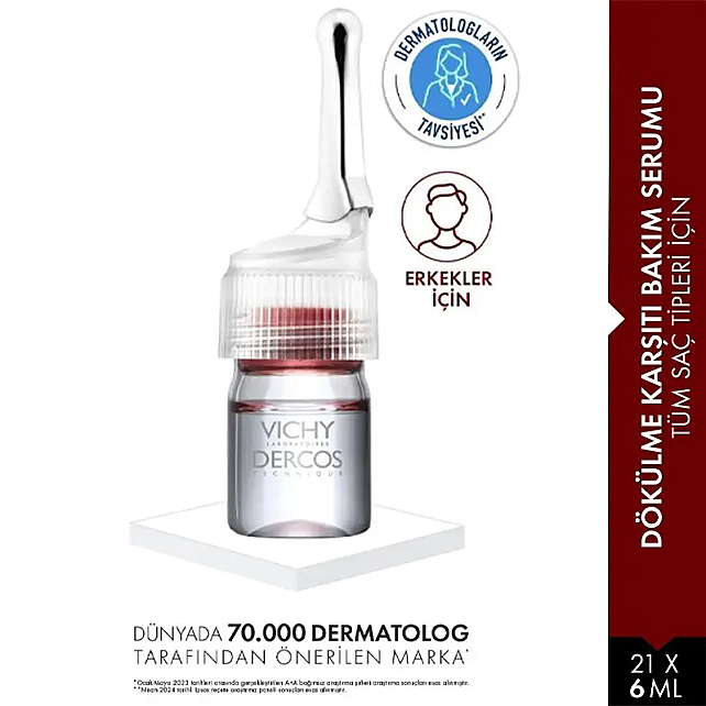 Vichy Dercos Aminexil 5 Men - Saç Dökülmesine Karşı Serum 21x6ml - 2