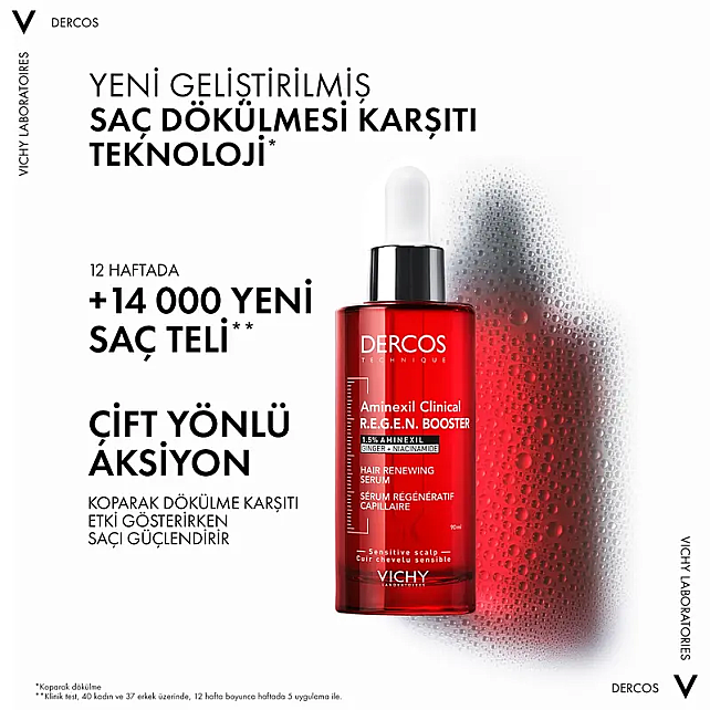 Vichy Dercos Aminexil R.E.G.E.N. Booster Hair Renewing - Dökülme Karşıtı Saç Bakım Serumu 90ml - 3