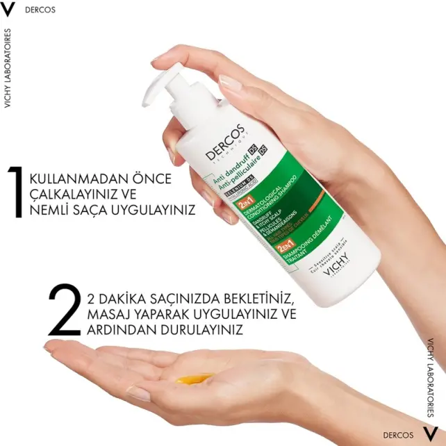 Vichy Dercos Anti Dandruff 2 In 1 - Kepek Karşıtı Şampuan ve Bakım Kremi 390ml - 4