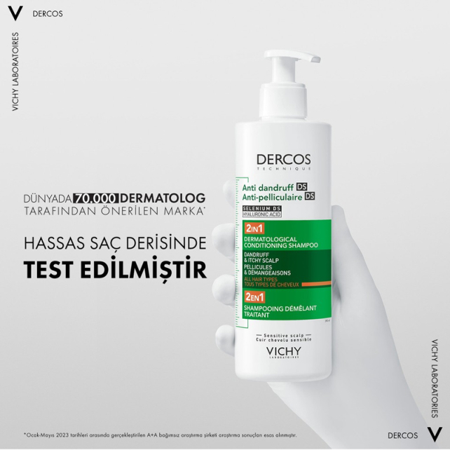 Vichy Dercos Anti Dandruff 2In 1 - Kepek Karşıtı Şampuan ve Bakım Kremi 390ml - 5
