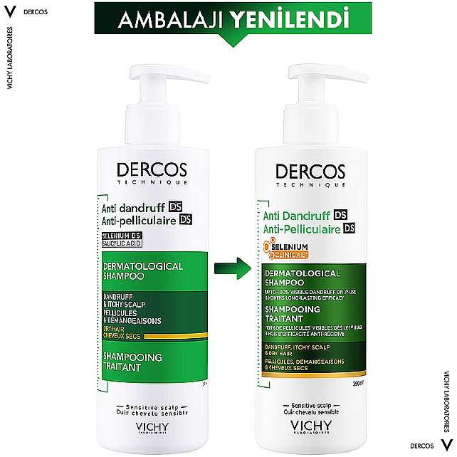 Vichy Dercos Anti Dandruff Shampoo - Kepek Karşıtı Şampuan 390ml - 2