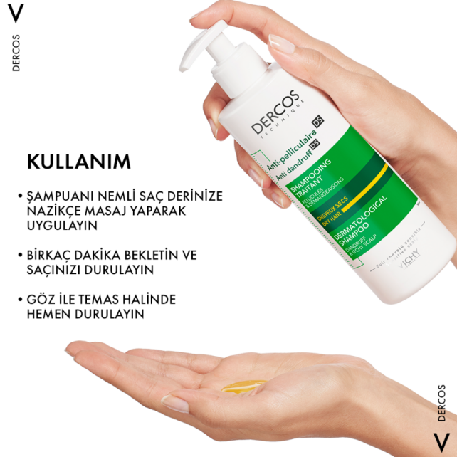 Vichy Dercos Anti Dandruff Shampoo - Kepek Karşıtı Şampuan 390ml - 4