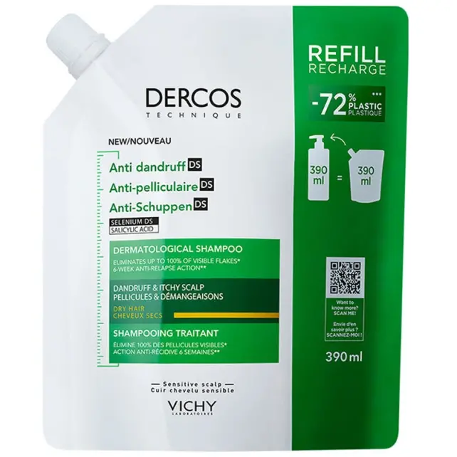 Vichy Dercos Anti-Dandruff Shampoo Refill - Kuru Saç Kepek Karşıtı Şampuan 390ml - 1
