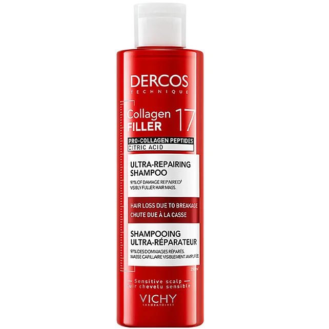 Vichy Dercos Collagen Filler 17 Ultra Repairing Shampoo - Onarıcı Etkili Şampuan 200ml - 1