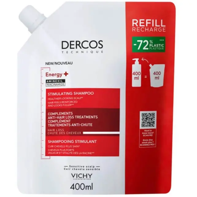 Vichy Dercos Energisant Shampoo Refill - Dökülme Karşıtı Bakım Şampuanı 400ml - 1