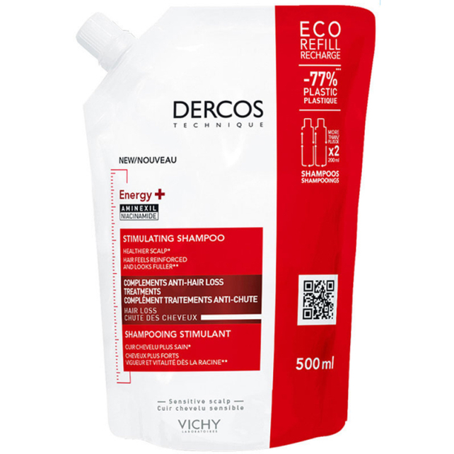 Vichy Dercos Energising Stimulating Shampoo - Saç Bakım Şampuanı Refill 500ml - 1