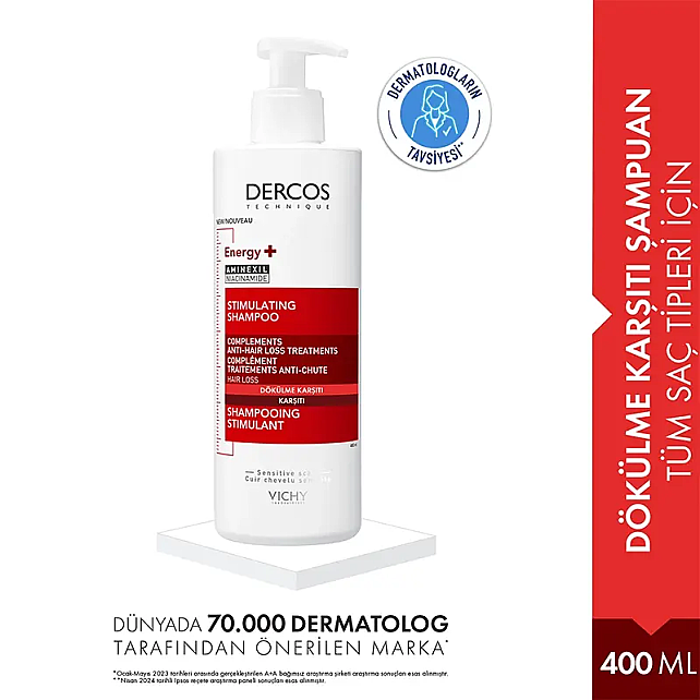 Vichy Dercos Energy+ Shampoo - Dökülme Karşıtı Saç Bakım Şampuanı 400ml - 2