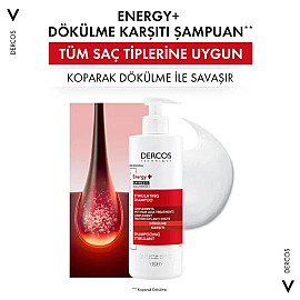 Vichy Dercos Energy+ Shampoo - Dökülme Karşıtı Saç Bakım Şampuanı 400ml - 3