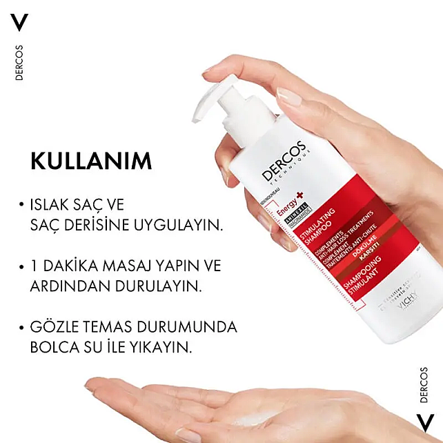 Vichy Dercos Energy+ Shampoo - Dökülme Karşıtı Saç Bakım Şampuanı 400ml - 4