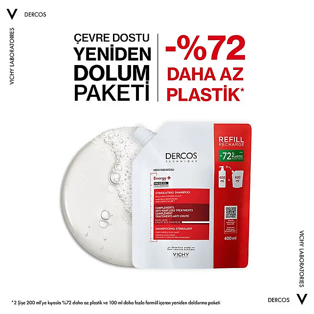 Vichy Dercos Energy+ Shampoo Refill - Dökülme Karşıtı Saç Bakım Şampuanı 400ml - 3