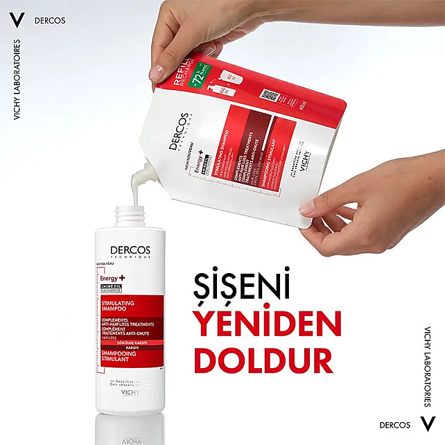 Vichy Dercos Energy+ Shampoo Refill - Dökülme Karşıtı Saç Bakım Şampuanı 400ml - 4