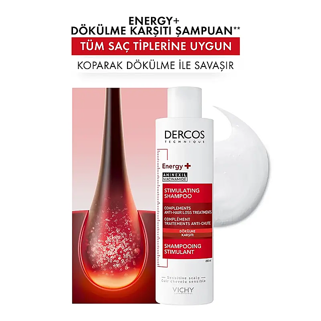 Vichy Dercos Energy+ Stimulating Shampoo - Dökülme Karşıtı Saç Bakım Şampuanı 200ml - 3