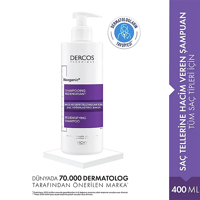 Vichy Dercos Neogenic Şampuan - Yoğunlaştırıcı Saç Bakım Şampuanı 400ml - 2