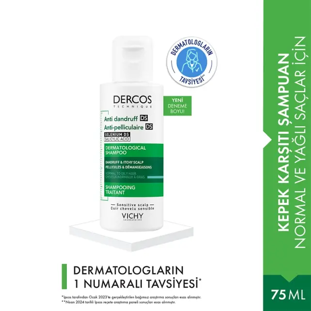 Vichy Dercos Shampoo - Yağlı Saç Kepek Karşıtı Şampuan 75ml - 2
