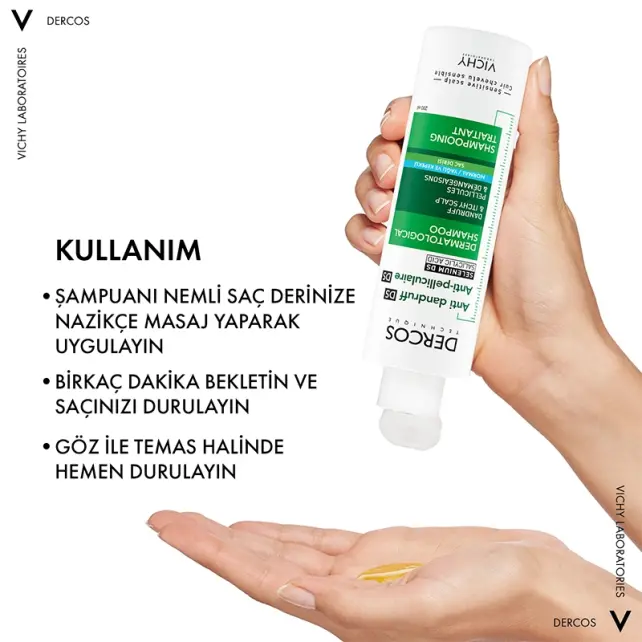 Vichy Dercos Shampoo - Yağlı Saçlar İçin Kepek Karşıtı Şampuan 200ml - 4