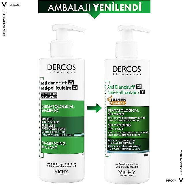 Vichy Dercos Shampoo - Yağlı Saçlar İçin Kepek Karşıtı Şampuan 390ml - 2