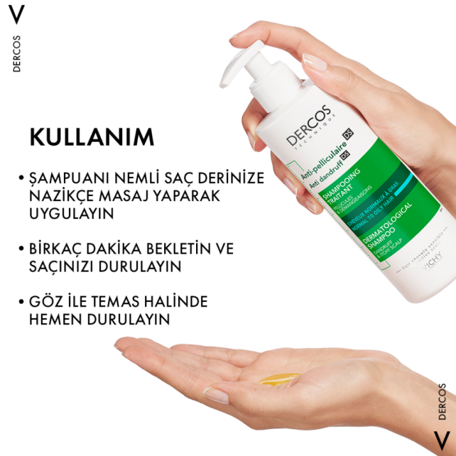 Vichy Dercos Shampoo - Yağlı Saçlar İçin Kepek Karşıtı Şampuan 390ml - 4