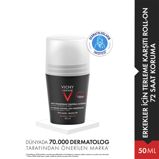 Vichy Homme Deo Roll On Anti Perspirant 72H - Erkekler İçin Deodorant 50ml - 2