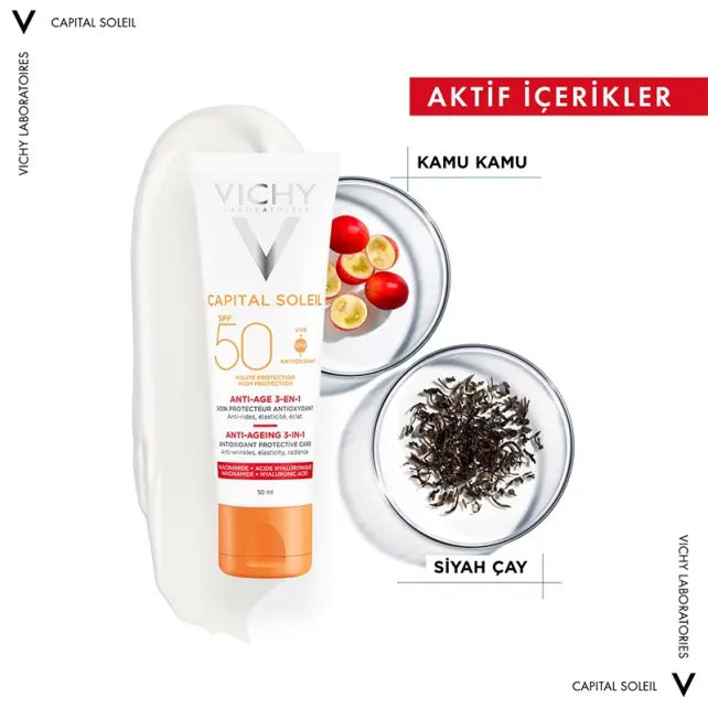 Vichy Ideal Soleil Anti-Age Care SPF 50+ Anti-Age Güneş Koruyucu 50ml - 5