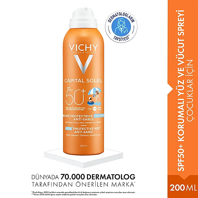 Vichy Ideal Soleil Childiren SPF 50+ Çocuklar İçin Güneş Koruyucu Sprey 200ml - 2