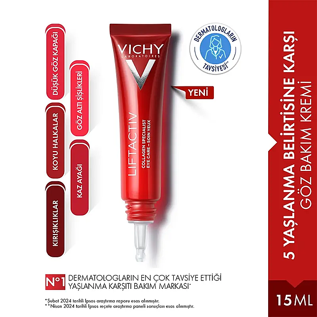 Vichy Liftactiv Collagen Specialist - Göz Çevresi Bakım Kremi 15ml - 2