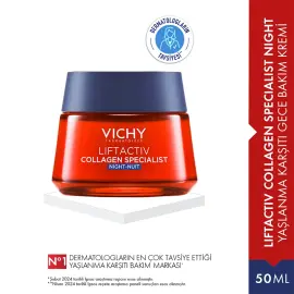 Vichy Liftactiv Collagen Specialist - Yaşlanma Karşıtı Gece Bakım Kremi 50ml - 2