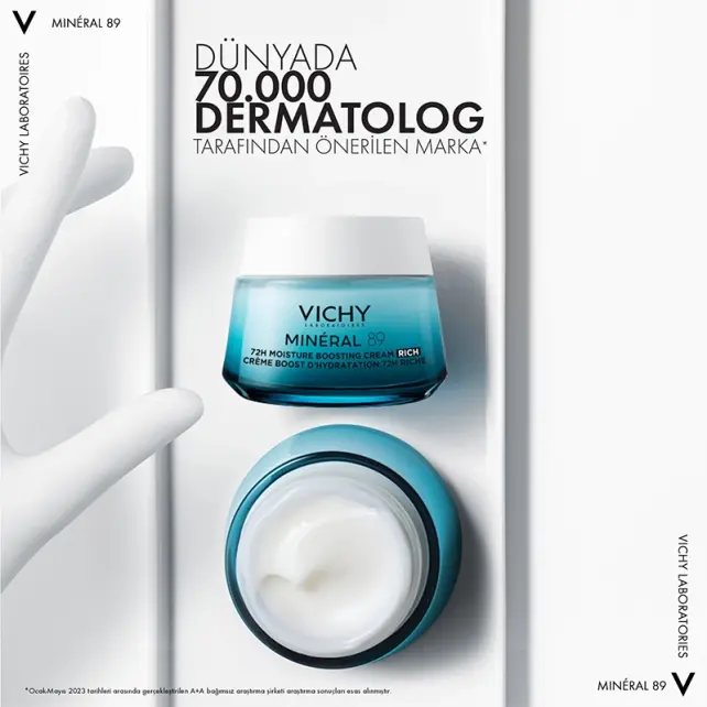 Vichy Mineral 89 72H Moisture Boosting Rich Cream - Nemlendirici Bakım Kremi 50ml - 4