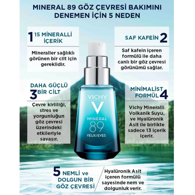 Vichy Mineral 89 Eyes - Yoğun Nemlendirici Göz Çevresi Bakım Serumu 15ml - 3