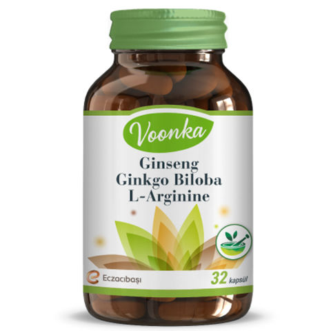 Voonka Ginseng Ginkgo Biloba L-Arginine 32 Kapsül Voonka Ginseng Ginkgo Biloba L-Arginine 32 Kapsül