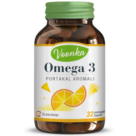 Voonka Omega 3 Portakal Aromalı 1000mg 32 Kapsül Voonka Omega 3 Portakal Aromalı 1000mg 32 Kapsül
