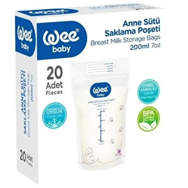 Wee Baby Anne Sütü Saklama Poşeti 200ml 20 Adet - 1