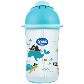 Wee Baby Pipetli Bardak - Mavi 6+Ay 380ml - Weebaby