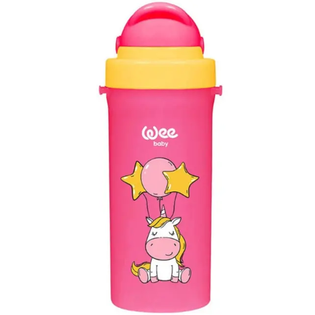 Wee Baby Renkli Pipetli Bardak Pembe 300ml 6+ Ay - 1
