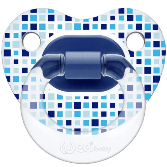 Wee Baby Şeffaf Desenli Damaklı Emzik - Mavi 0-6 Ay - 1